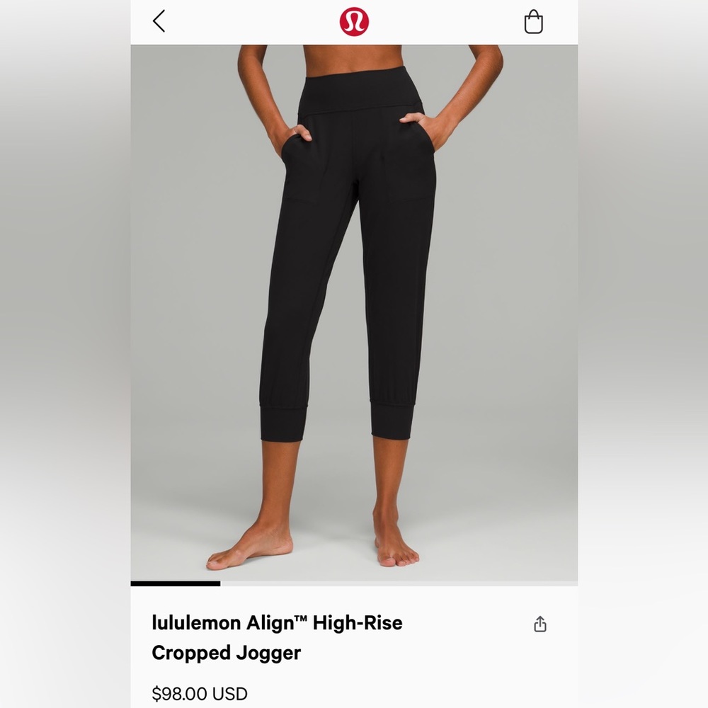 COPY - Lululemon Align Cropped Jogger size 4